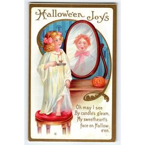 Vintage 1907-1915 Halloween Joys Divided Back Litho Postcard